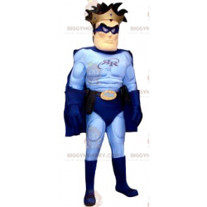 Blue Outfit Superhero BIGGYMONKEY™ Mascot Costume –