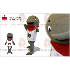 Costume de mascotte BIGGYMONKEY™ de dauphin gris avec un