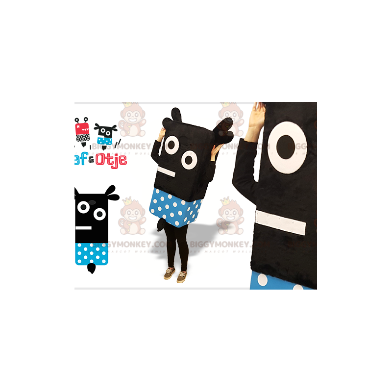 Costume de mascotte BIGGYMONKEY™ de domino de bonhomme noir et