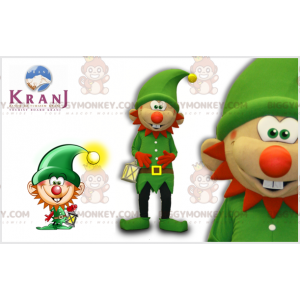 Costume de mascotte BIGGYMONKEY™ de lutin vert avec une barbe