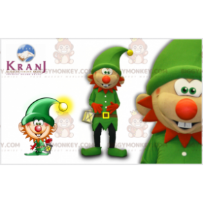 Costume de mascotte BIGGYMONKEY™ de lutin vert avec une barbe