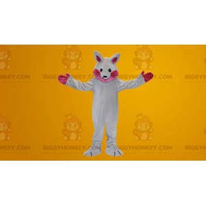 Costume de mascotte BIGGYMONKEY™ de lapin blanc et rose -