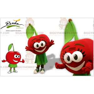 Kostým maskota červené a zelené třešně BIGGYMONKEY™ s velkýma