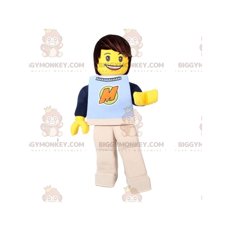 Costume de mascotte BIGGYMONKEY™ de Lego de Playmobil jaune de