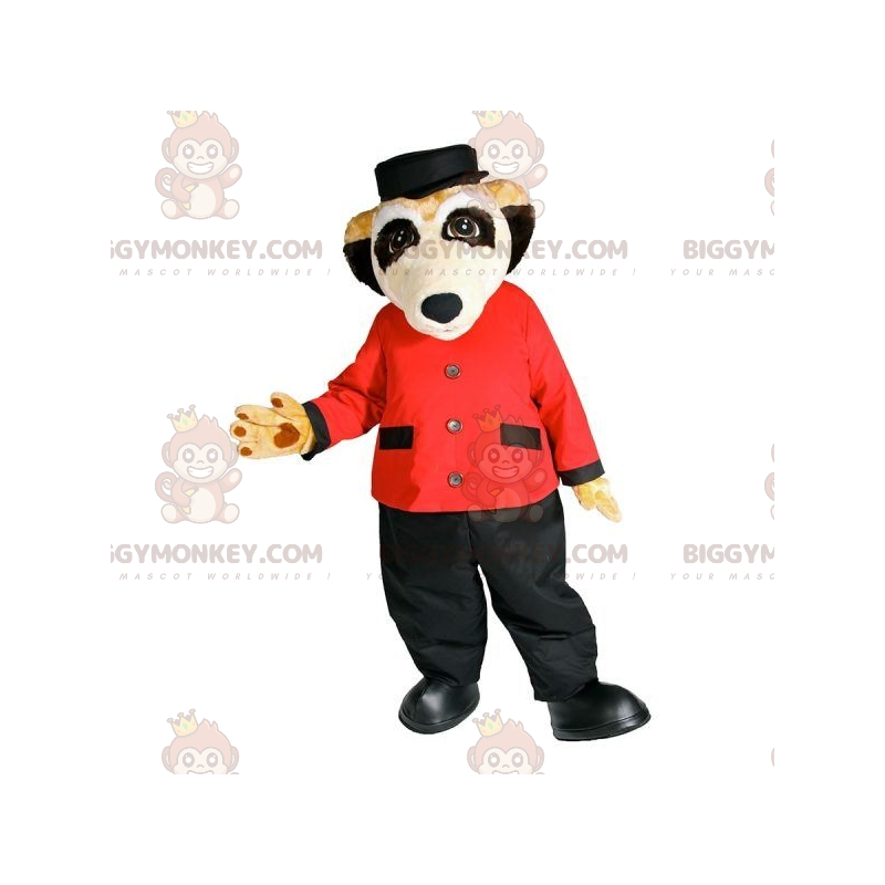 Tricolor Animal BIGGYMONKEY™ Mascot Costume Dressed In