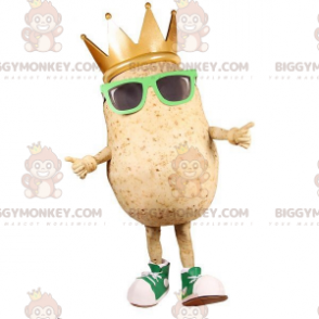 Giant Potato BIGGYMONKEY™ maskottiasu lasilla ja kruunulla -