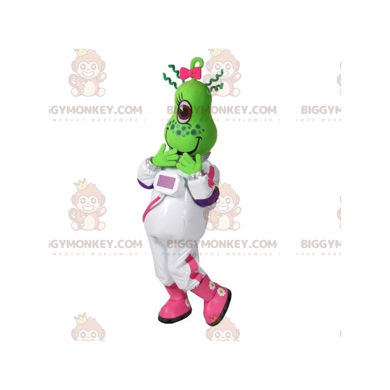 Groene Alien BIGGYMONKEY™ mascotte kostuum jumpsuit -