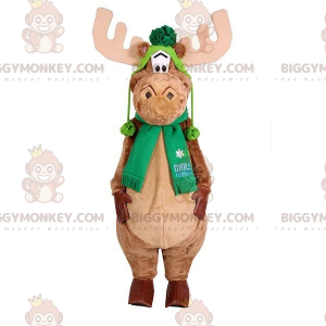 Costume da mascotte Caribou Elk BIGGYMONKEY™ con sciarpa e