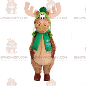 Caribou Elk BIGGYMONKEY™ Mascot Costume with Scarf and Hat -