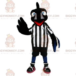 Costume da mascotte corvo nero BIGGYMONKEY™ con abbigliamento