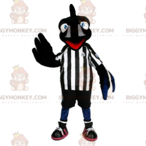 Costume de mascotte BIGGYMONKEY™ de corbeau noir avec une tenue