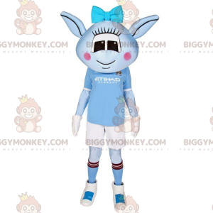 Blue Female Alien BIGGYMONKEY™ Mascot Costume With Sportswear –