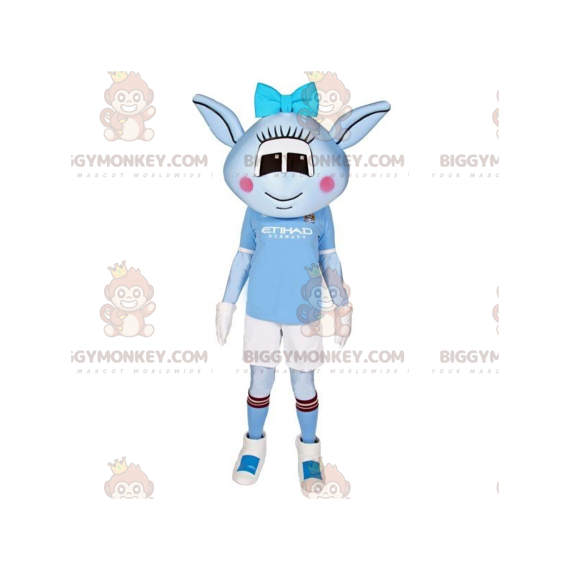 Blue Female Alien BIGGYMONKEY™ Mascot Costume With Sportswear –