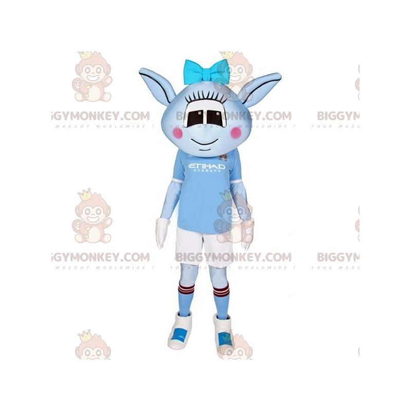 Traje de mascote azul feminino alienígena BIGGYMONKEY™ com