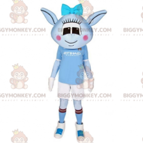 Blauwe vrouwelijke alien BIGGYMONKEY™ mascottekostuum met