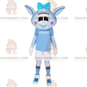 Blue Female Alien BIGGYMONKEY™ Mascot Costume With Sportswear –