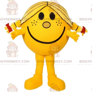 BIGGYMONKEY™ mascottekostuum Mrs Happiness Geel karakter Mr Mrs