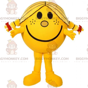 BIGGYMONKEY™ Traje de mascota Sra. Felicidad Personaje amarillo