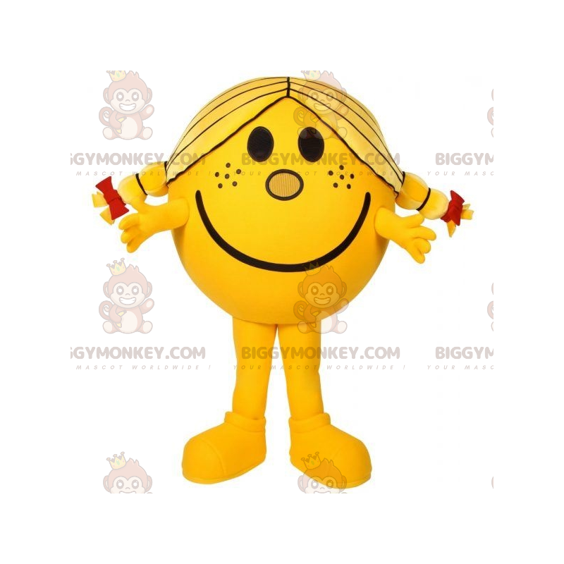 BIGGYMONKEY™ maskotkostume Mrs Happiness Yellow Character Mrs -