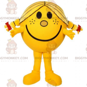 BIGGYMONKEY™ maskotkostume Mrs Happiness Yellow Character Mrs -