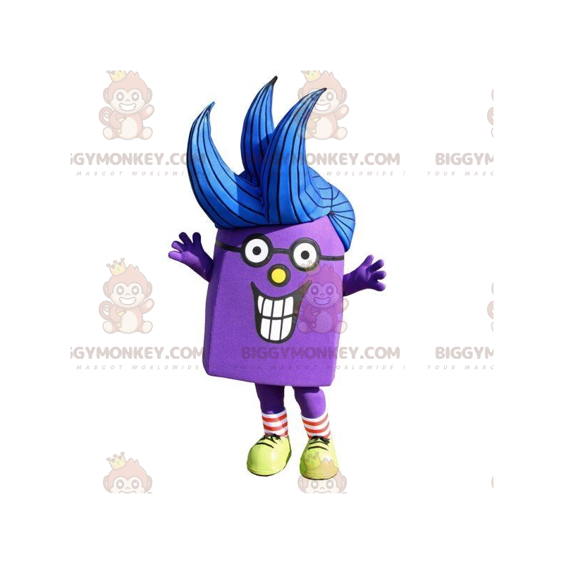 Costume da pupazzo di neve viola molto sorridente BIGGYMONKEY™