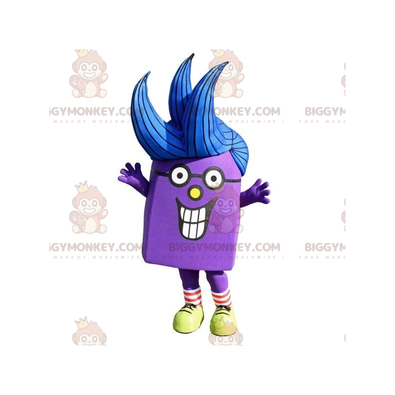Very Smiling Purple Snowman BIGGYMONKEY™ Mascot Costume –
