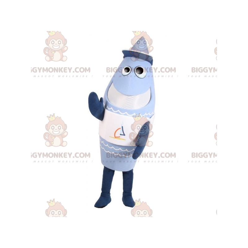 Costume da mascotte divertente squalo gigante pesce azzurro