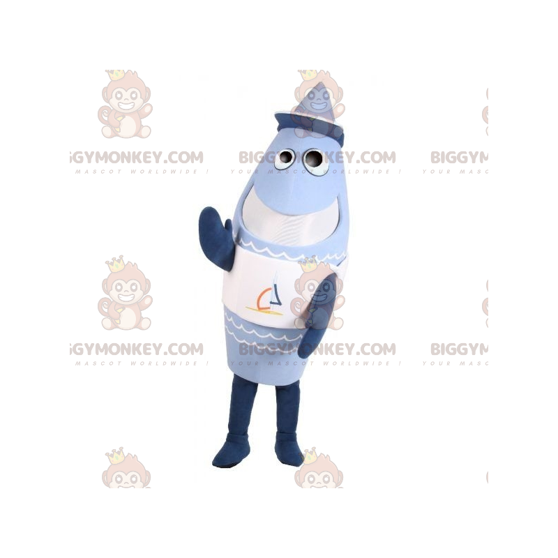 Costume de mascotte BIGGYMONKEY™ de poisson bleu de requin