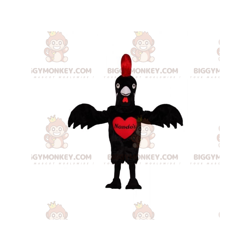 BIGGYMONKEY™ Mascot Costume Giant Black and Red Rooster with a