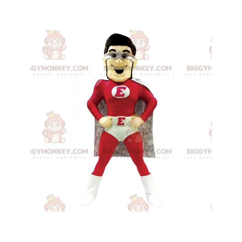 Superheld BIGGYMONKEY™ mascottekostuum gekleed in rood en wit -