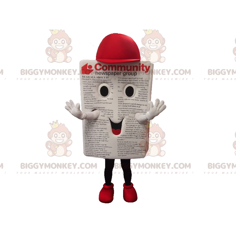 Giant Magazine Newspaper BIGGYMONKEY™ Mascot Costume with Red