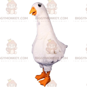 BIGGYMONKEY™ Riesen-Gänse-Maskottchen-Kostüm in Weiß und Orange