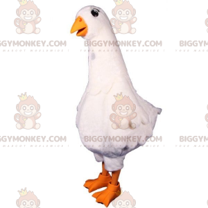 Costume de mascotte BIGGYMONKEY™ d'oie géante blanche et orange