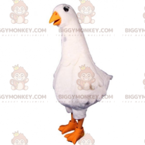 Traje de mascote de ganso gigante branco e laranja BIGGYMONKEY™