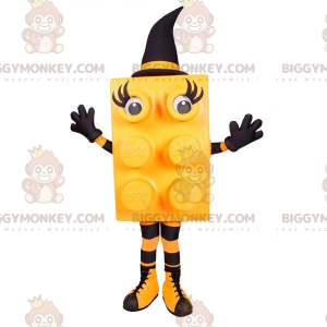 Costume de mascotte BIGGYMONKEY™ de pièce de Légo orange et