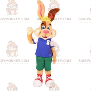 BIGGYMONKEY™ Costume da mascotte Coniglietto bianco marrone