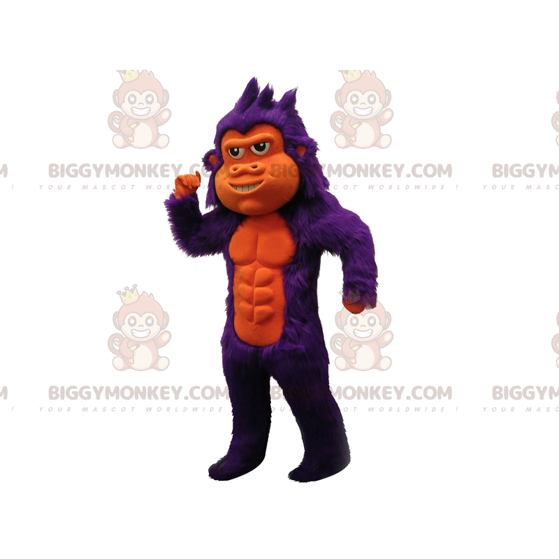 Traje de mascote de gorila roxo BIGGYMONKEY™ muito bonito e