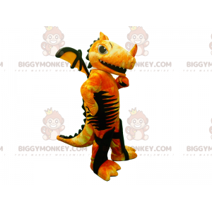 Costume de mascotte BIGGYMONKEY™ de dragon jaune rouge et noir