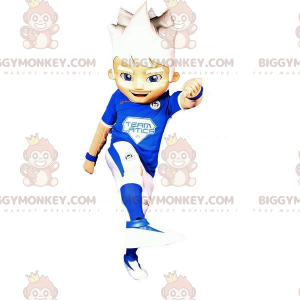 BIGGYMONKEY™ Vitt hår Sportig pojkemaskotdräkt - BiggyMonkey