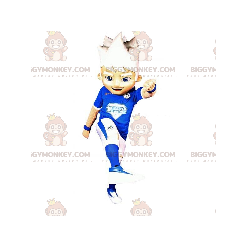 BIGGYMONKEY™ White Hair Sporty Boy Mascot Costume –