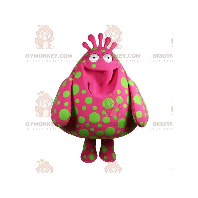 BIGGYMONKEY™ Big Monster Costume per mascotte a pois verde rosa