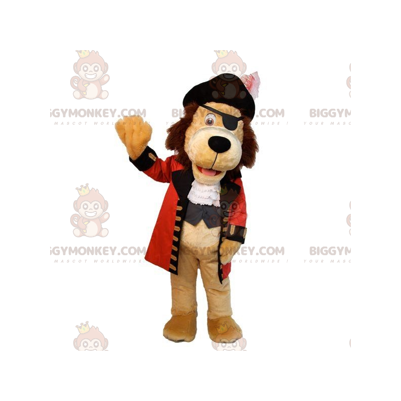 BIGGYMONKEY™ Mascot Costume Tan Dog Dress Up Pirate Costume -