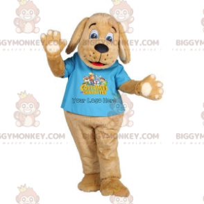 BIGGYMONKEY™ Puppy Brown Dog Mascot Costume With Blue T-Shirt –