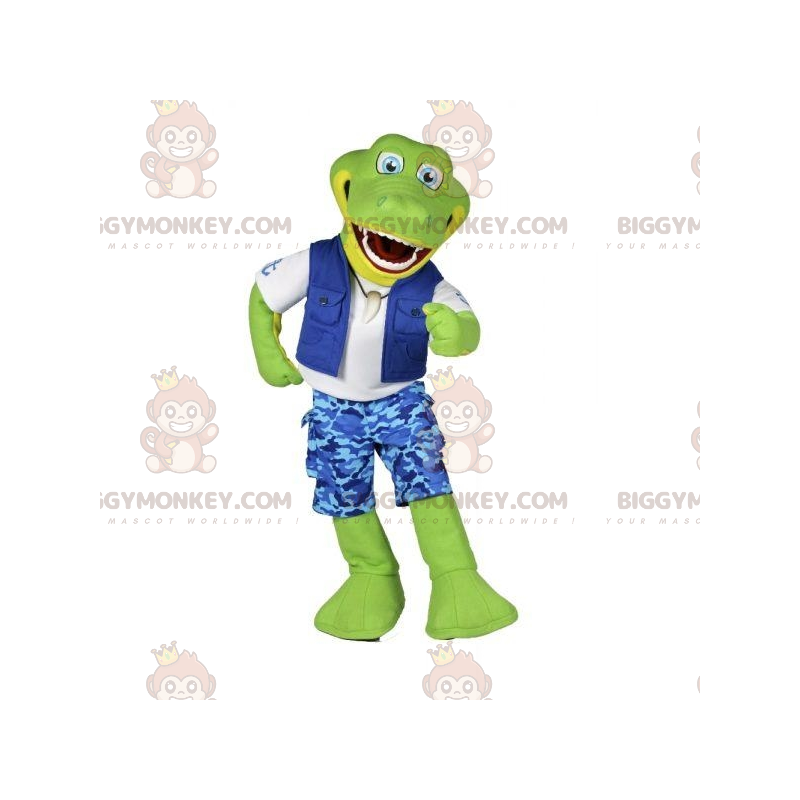 BIGGYMONKEY™ Costume da mascotte Coccodrillo verde in costume