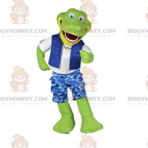 BIGGYMONKEY™ Costume da mascotte Coccodrillo verde in costume