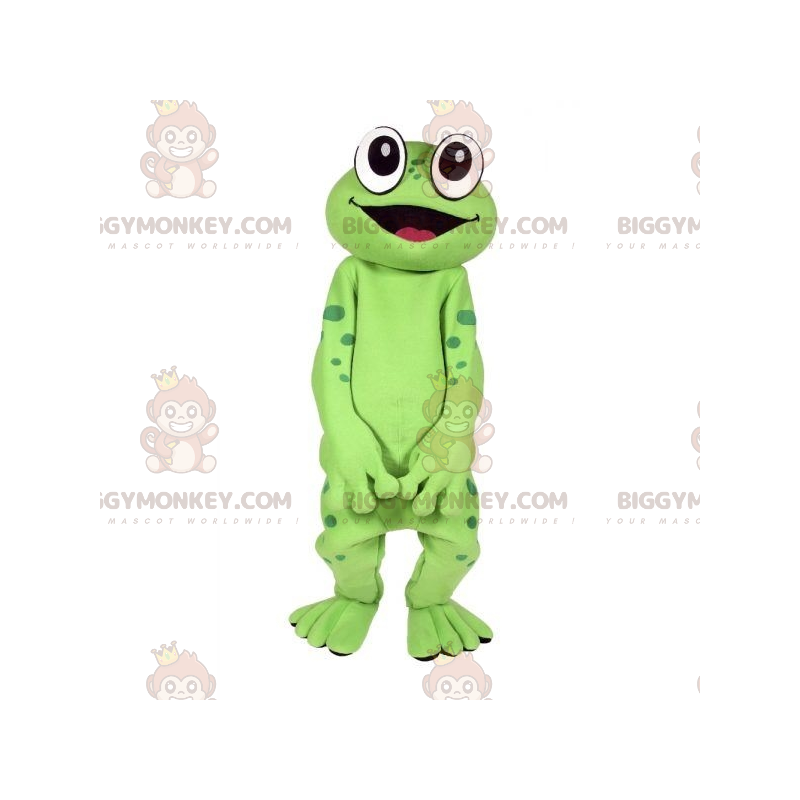 Disfraz de mascota BIGGYMONKEY™ de rana verde muy divertido -