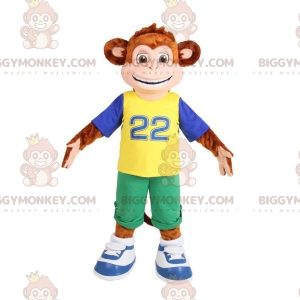 Traje de la mascota del mono marrón BIGGYMONKEY™ vestido con un