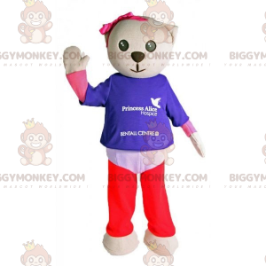 BIGGYMONKEY™ Gray Cat Mascot Costume With Colorful Clothes –