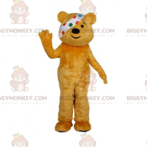 Brown Teddy BIGGYMONKEY™ Mascot Costume with Eyepatch –