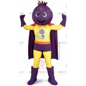 Costume da mascotte da supereroe testa di cipolla barbabietola